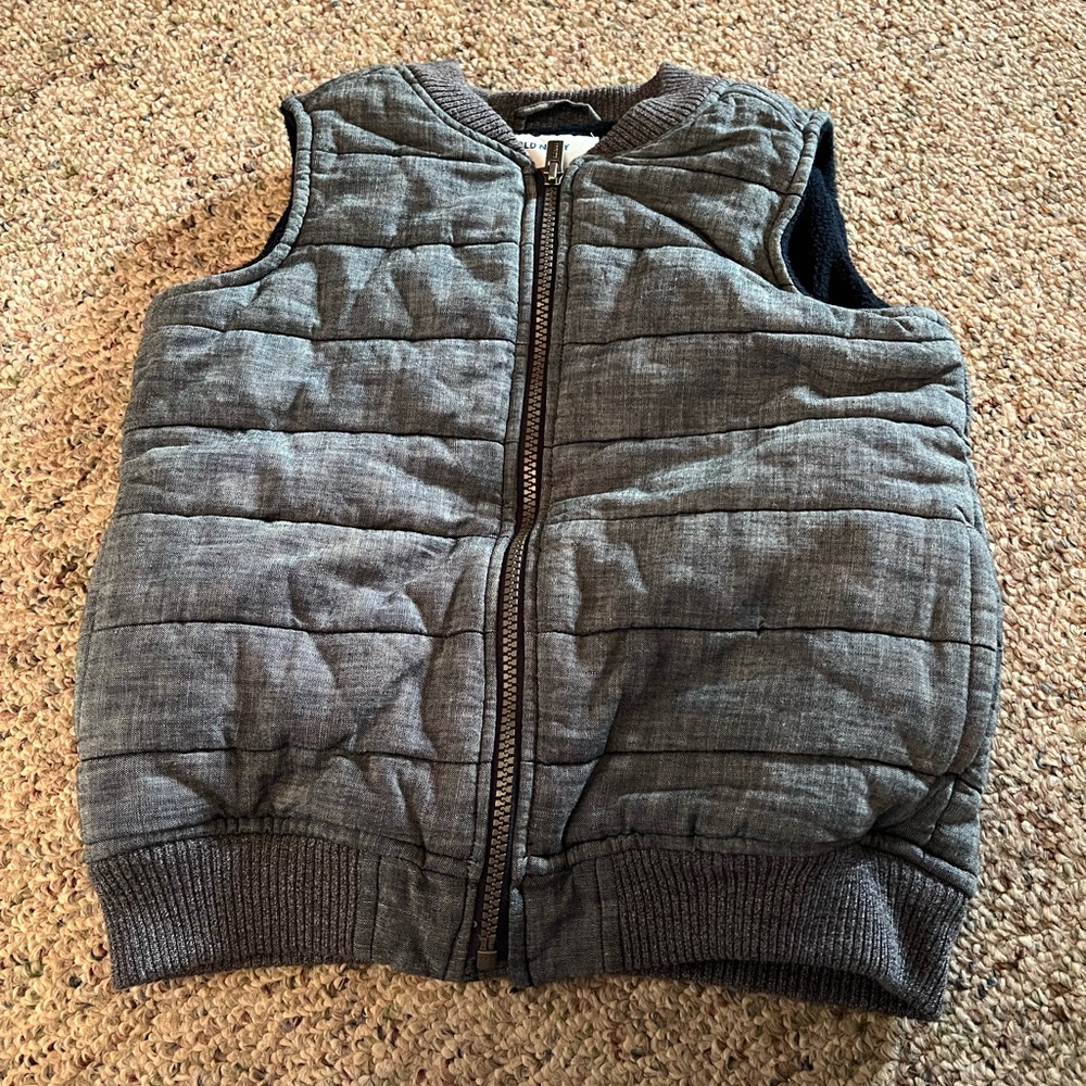 Old Navy Dark Chambray Zip Up Winter Vest